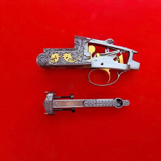 PERAZZI MX8 SCO GOLD RECEIVER, TRIGGER & FOREND IRON - PREOWNED