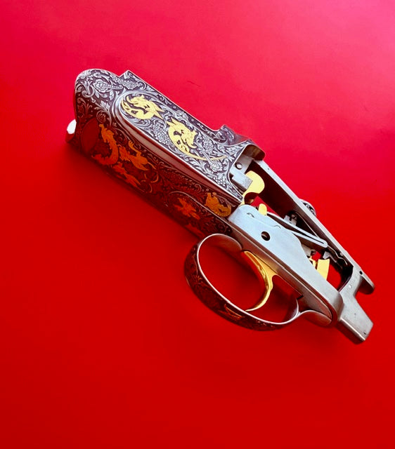 PERAZZI MX8 SCO GOLD RECEIVER, TRIGGER & FOREND IRON - PREOWNED