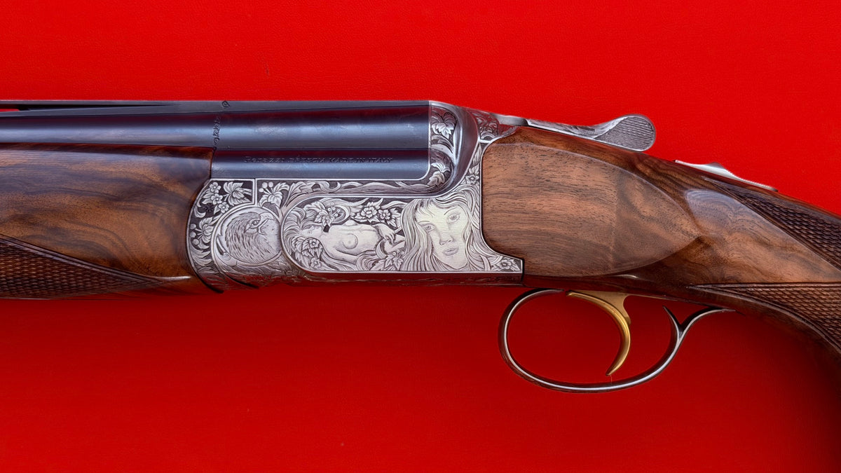 PERAZZI MX8 UPGRADED TO EXTRA SUPER BY MASTER ENGRAVER DAVIDE VOLPI 12 GAUGE 29 1/2" O/U SHOTGUN - PREOWNED