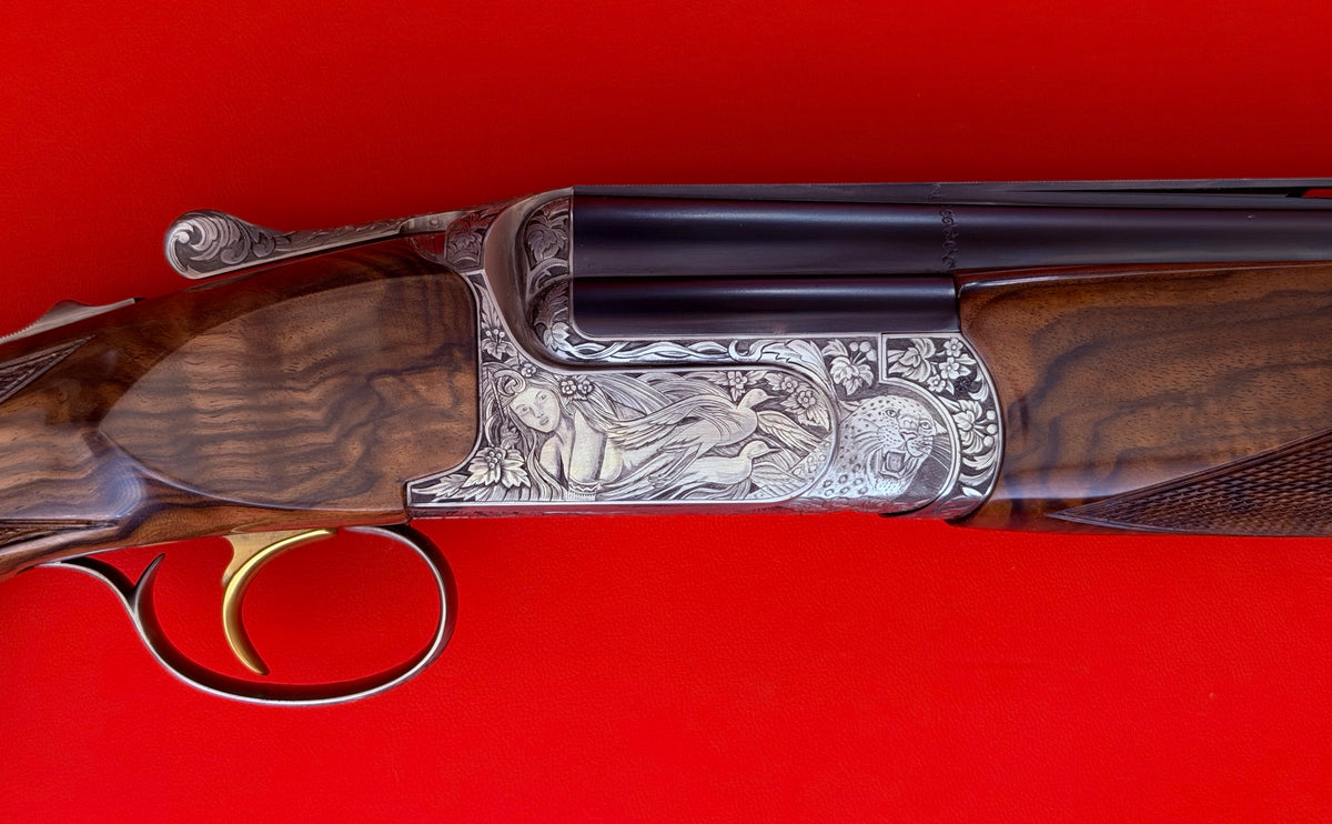 PERAZZI MX8 UPGRADED TO EXTRA SUPER BY MASTER ENGRAVER DAVIDE VOLPI 12 GAUGE 29 1/2" O/U SHOTGUN - PREOWNED