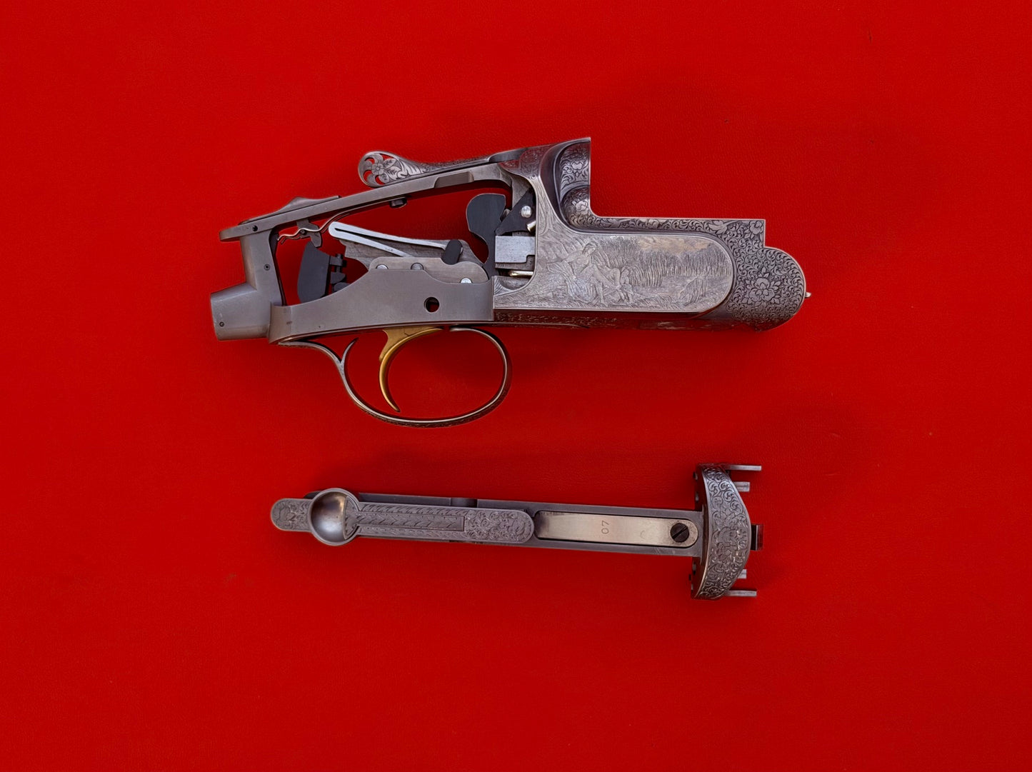 PERAZZI MX8 RECEIVER, TRIGGER & FOREND IRON UPGRADED BY MASTER ENGRAVER MAX GOBBI- PREOWNED